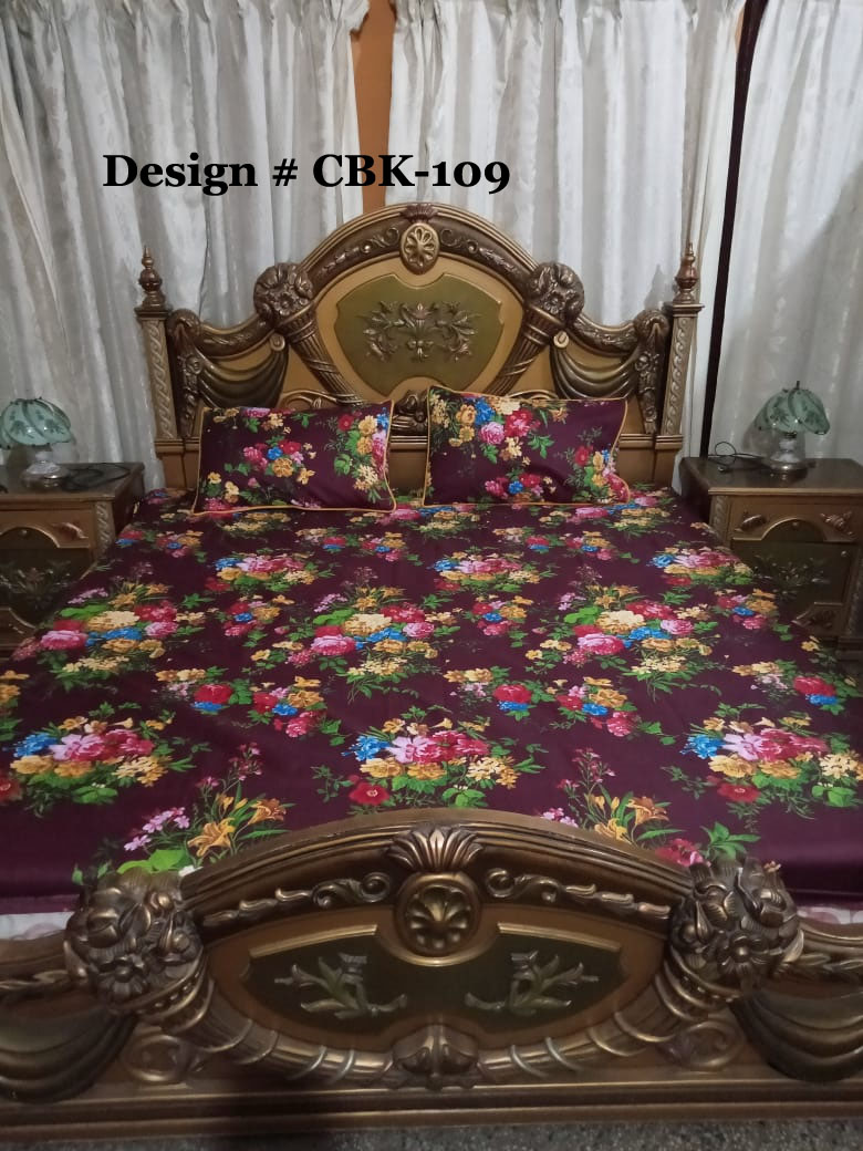 3pcs King Size Crystal Cotton Bed Sheet, Best King Size Bed Sheets